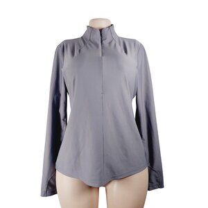 Zella Women's Grey Long Sleeve 1/2-Zipper Performance Track Jacket Size L